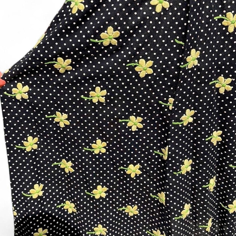 Vintage 80s Floral Embroidered Collar Sailor Dress - Picture 5 of 8